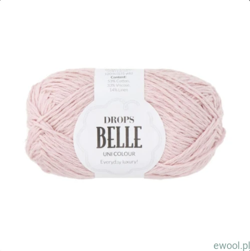 Wóczka Drops Belle Uni Colour kolor 30 pudrowy róż