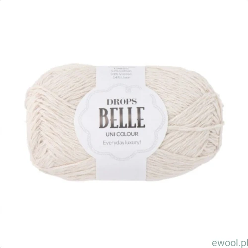 Wóczka Drops Belle Uni Colour kolor 26 perłowy