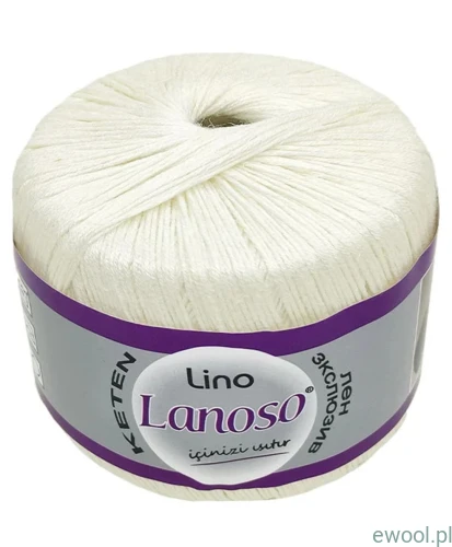Włóczka Lino Lanoso kolor 901 ecru 50g/175m