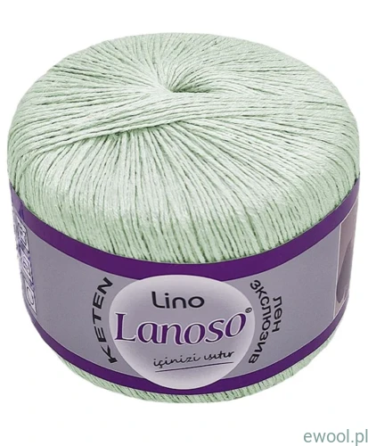 Włóczka Lino Lanoso kolor 919 jasna mięta 50g/175m