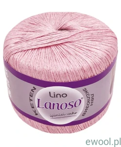 Włóczka Lino Lanoso kolor 932 różowy 50g/175m