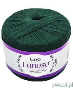 Włóczka Lino Lanoso kolor 930 zieleń butelkowa 50g/175m