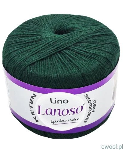 Włóczka Lino Lanoso kolor 930 zieleń butelkowa 50g/175m