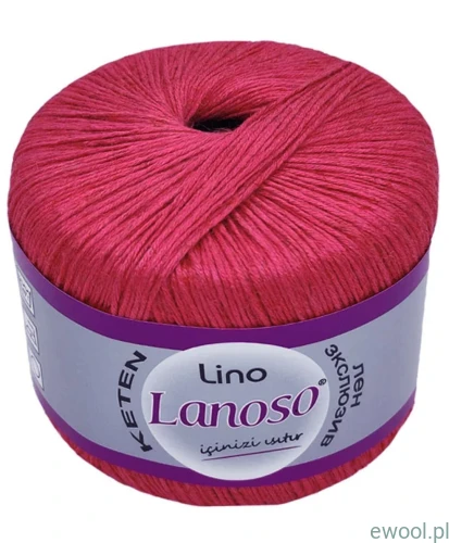 Włóczka Lino Lanoso kolor 938 koralowy 50g/175m