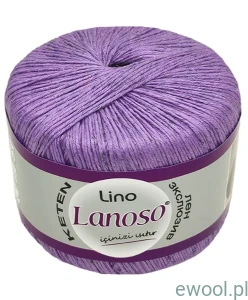 Włóczka Lino Lanoso kolor 942 kolor fioletowy 50g/175m