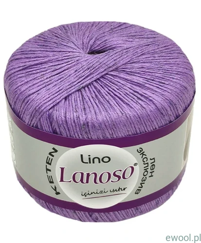 Włóczka Lino Lanoso kolor 942 kolor fioletowy 50g/175m