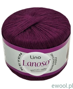 Włóczka Lino Lanoso kolor 978 burgund 50g/175m