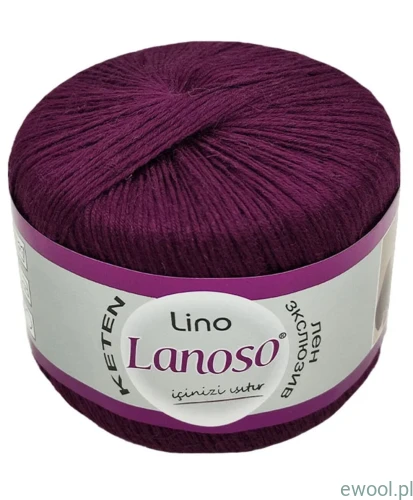 Włóczka Lino Lanoso kolor 978 burgund 50g/175m