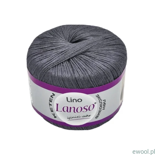 Włóczka Lino Lanoso kolor 953 grafitowy 50g/175m