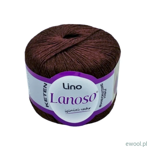 Włóczka Lino Lanoso kolor 924 czekoladowy 50g/175m