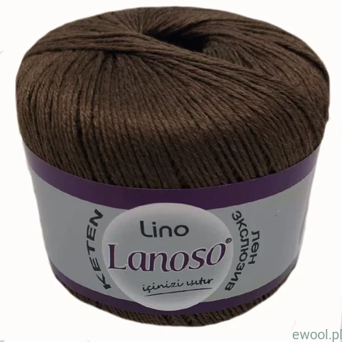 Włóczka Lino Lanoso kolor 926 brązowy 50g/175m