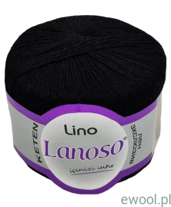 Włóczka Lino Lanoso kolor 960 czarny 50g/175m