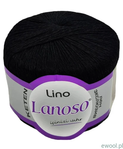 Włóczka Lino Lanoso kolor 960 czarny 50g/175m