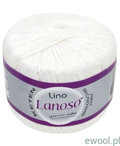 Włóczka Lino Lanoso kolor 955 biały 50g/175m