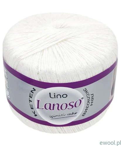 Włóczka Lino Lanoso kolor 955 biały 50g/175m