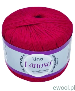 Włóczka Lino Lanoso kolor 956 czerwony 50g/175m
