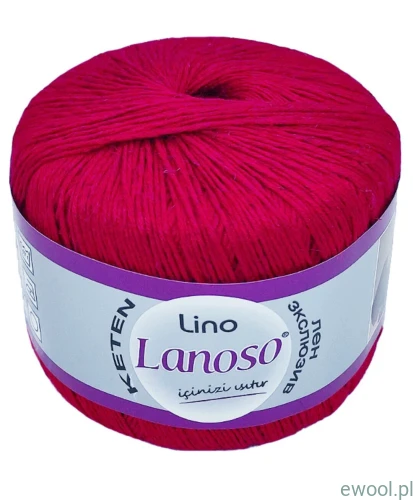 Włóczka Lino Lanoso kolor 956 czerwony 50g/175m