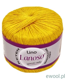 Włóczka Lino Lanoso kolor 913 żółty 50g/175m