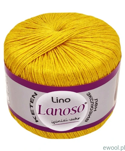 Włóczka Lino Lanoso kolor 913 żółty 50g/175m