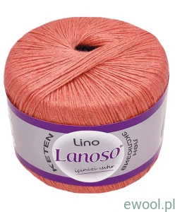 Włóczka Lino Lanoso kolor 934 łososiowy 50g/175m