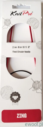 KnitPro Zing druty na życe 2,5 mm/ 80 cm