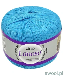 Włóczka Lino Lanoso kolor 916 turkusowy 50g/175m