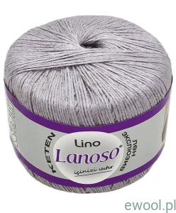 Włóczka Lino Lanoso kolor 952 szary 50g/175m