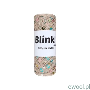 Włóczka cekinowa Blink! kolor BAJ140 beżowy 90g/300m