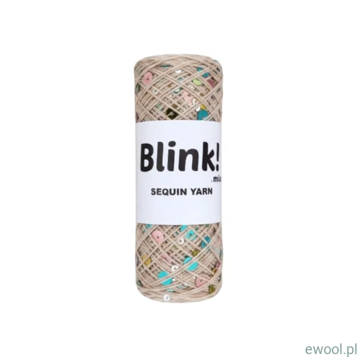 Włóczka cekinowa Blink! kolor BAJ140 beżowy 90g/300m