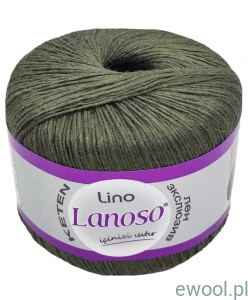 Włóczka Lino Lanoso kolor 912 khaki 50g/175m
