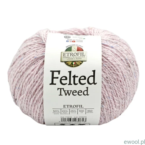Włóczka Felted Tweed Etrofil kolor 73419 100g/350m pudrowy róż