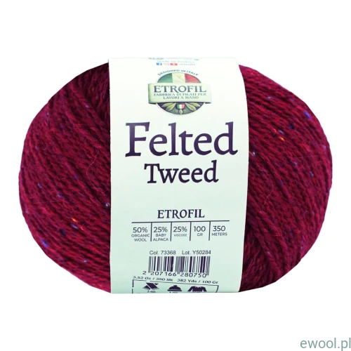 łóczka Felted Tweed Etrofil kolor 73368 100g/350m czerwień granatu