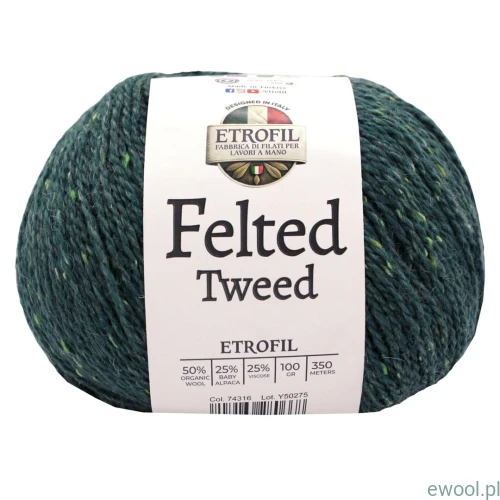 Włóczka Felted Tweed Etrofil kolor 74316 100g/350m leśny blask
