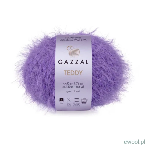 Włóczka Teddy Gazzal kolor 6550 fioletowy 50g/150m