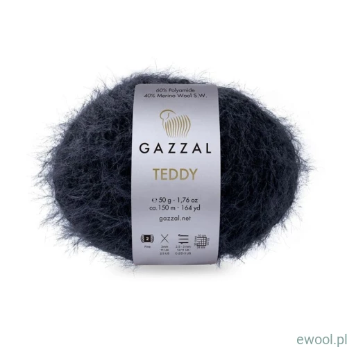 Włóczka Teddy Gazzal kolor 6531 czarny 50g/150m