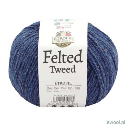 Włóczka Felted Tweed Etrofil kolor 75376 100g/350m Gece Laciverti