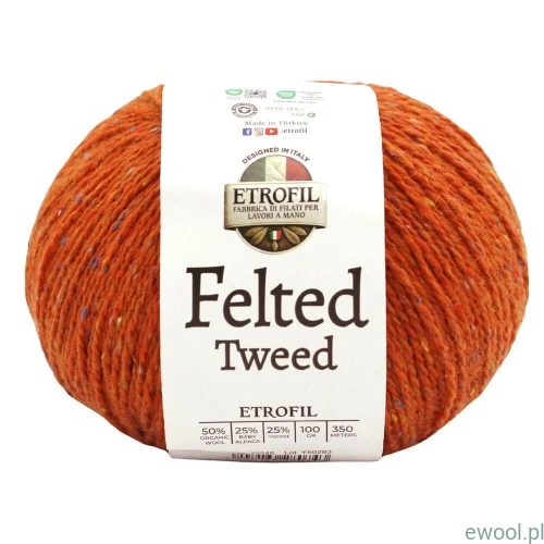 Włóczka Felted Tweed Etrofil kolor 72245 100g/350m palony bursztyn