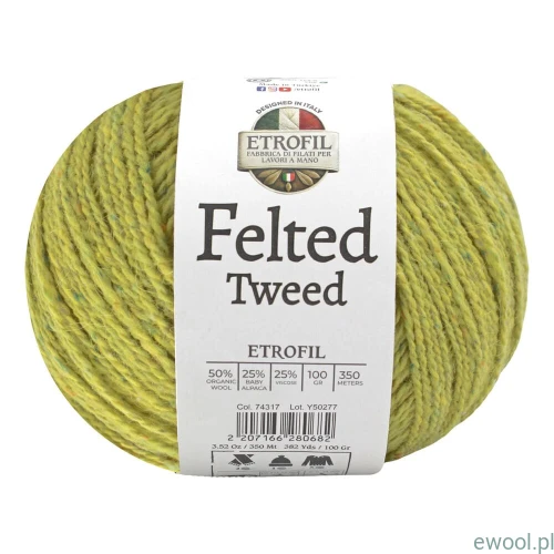 Włóczka Felted Tweed Etrofil kolor 74317 100g/350m zielone złoto