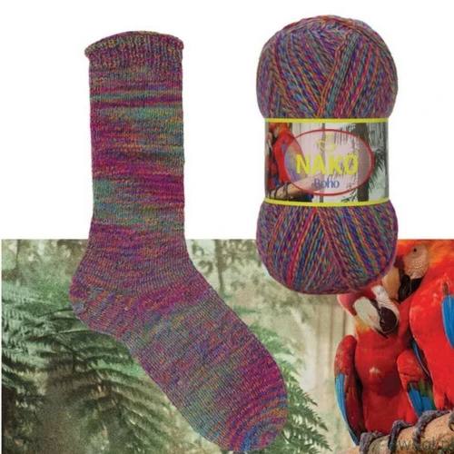 Włóczka Boho Concept Nako kolor 87725 Parrot
