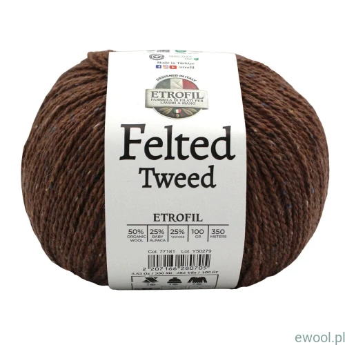 Włóczka Felted Tweed Etrofil kolor 77181 cynamonowy 100g/350m