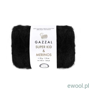 Włóczka Super Kid & Merinos Gazzal kolor 61275 czarny