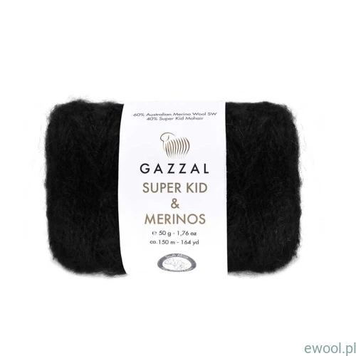 Włóczka Super Kid & Merinos Gazzal kolor 61275 czarny